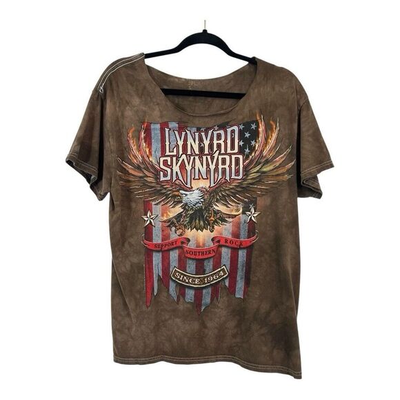 Liquid Blue Lynyrd Skynyrd Small Support Southern Rock Tie Dye T Shirt - Picture 1 of 3